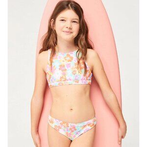 Roxy Kids Swim Bikini - Floral Pink and Orange